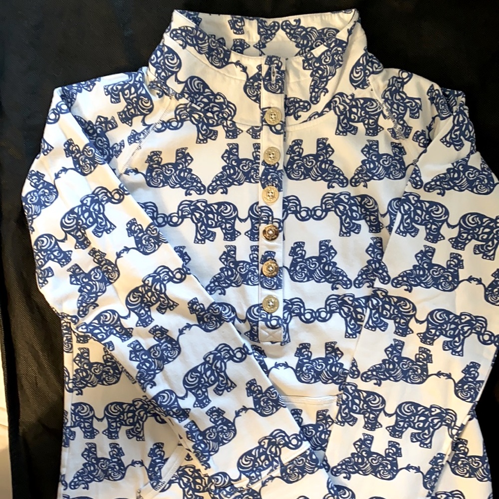 Lilly skipper button elephant pullover with pocket